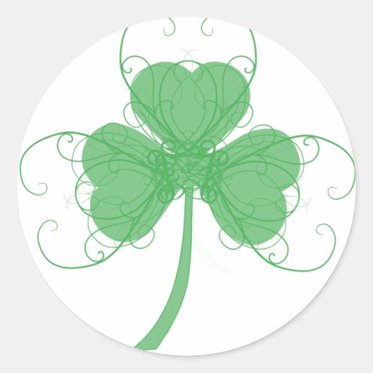 Delicate Shamrock Ronde Sticker (Voorkant)