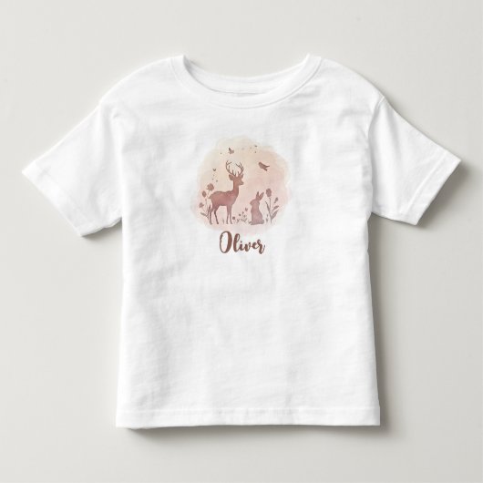 Delicate Silhouetten van Bosdieren Kinder Shirts (Voorkant)