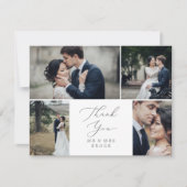 Delicate Silver 4 Photo Template Thank You Card Bedankkaart (Voorkant)