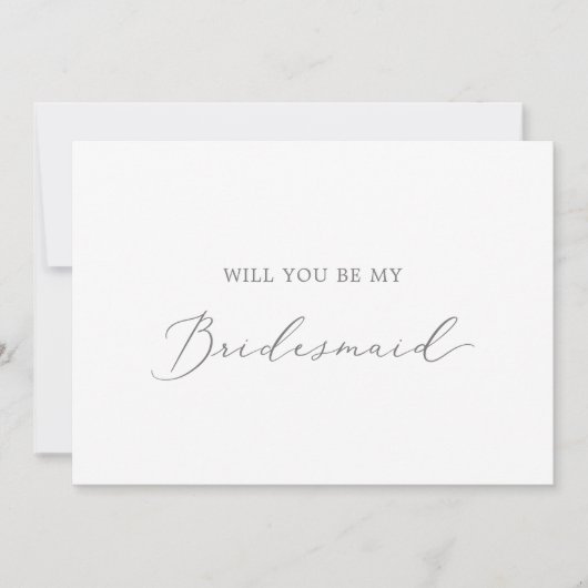 Delicate Silver Bridesmaid-Kaart Kaart (Voorkant)