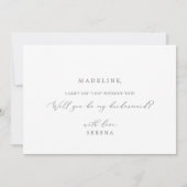 Delicate Silver Bridesmaid-Kaart Kaart (Achterkant)