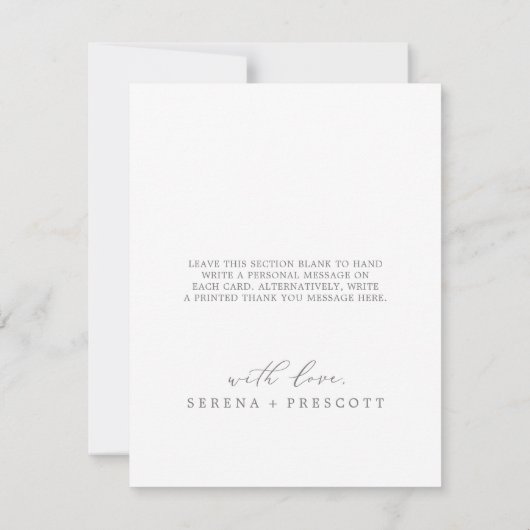 Delicate Silver Calligraphy 3 Photo Collage Bedankkaart (Achterkant)