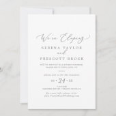 Delicate Silver Calligraphy Elopement Reception Kaart (Voorkant)