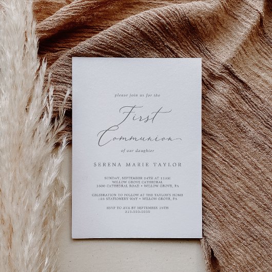 Delicate Silver Calligraphy First Community Kaart