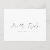 Delicate Silver Calligraphy Menu RSVP Briefkaart (Voorkant)