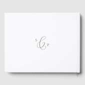 Delicate Silver Calligraphy Monogram Back Wedding Gastenboek (Achterkant)