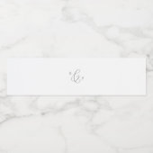 Delicate Silver Calligraphy Monogram Wedding Waterfles Etiket (Enkel label)