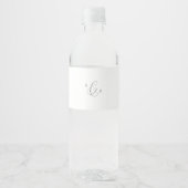 Delicate Silver Calligraphy Monogram Wedding Waterfles Etiket (Voorkant)