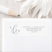 Delicate Silver Calligraphy Return Address Label (Insitu)