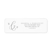 Delicate Silver Calligraphy Return Address Label (Voorkant)