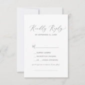 Delicate Silver Calligraphy Song Request RSVP Card (Voorkant)