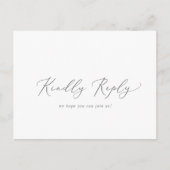 Delicate Silver Calligraphy Song RSVP Briefkaart (Voorkant)