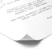 Delicate Silver Calligraphy Unplugged Ceremony Poster (Hoek)