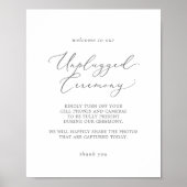 Delicate Silver Calligraphy Unplugged Ceremony Poster (Voorkant)