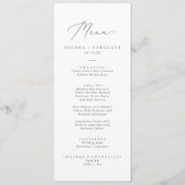 Delicate Silver Calligraphy Weddenrenmenu Menu (Voorkant)