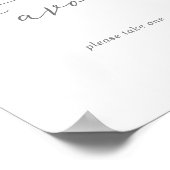 Delicate Silver Calligraphy Wedding Favors Sign Poster (Hoek)