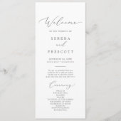 Delicate Silver Calligraphy Wedding Programme Programmakaart (Voorkant)