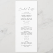 Delicate Silver Calligraphy Wedding Programme Programmakaart (Achterkant)