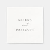 Delicate Silver Calligraphy Wedding Servet (Voorkant)