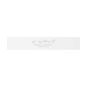 Delicate Silver Calligraphy Wedding Uitnodigingen Wikkel (Vlak)