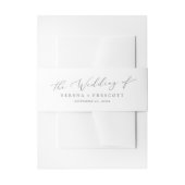 Delicate Silver Calligraphy Wedding Uitnodigingen Wikkel (Voorkant Voorbeeld)