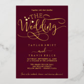 Delicate Silver Foil Calligrafie | De bruiloft van Folie Uitnodiging (Voorkant)