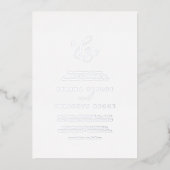 Delicate Silver Foil Formal Monogram Weddenschap Folie Uitnodiging (Voorkant)