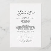 Delicate Silver Foil nieuwe jaren Eve Details Wedd Folie Uitnodiging (Achterkant)