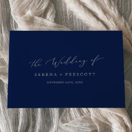 Delicate Silver Gray en Navy Monogram Weddenschap Gastenboek