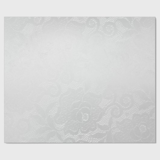 Delicate Silver Grey Roses Lace Cadeaupapier (Vlak)