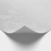 Delicate Silver Grey Roses Lace Cadeaupapier (Hoek)