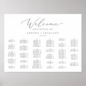 Delicate Silver Horizontal Alphabetical Seating Poster (Voorkant)