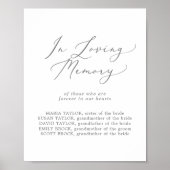 Delicate Silver Loving Memory Wedding Memorial Poster (Voorkant)