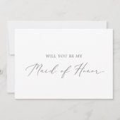 Delicate Silver Maid of Honor proposal Kaart (Voorkant)