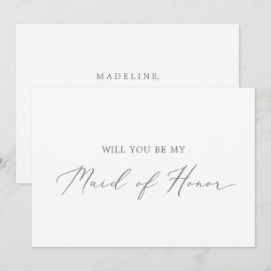Delicate Silver Maid of Honor proposal Kaart