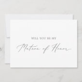 Delicate Silver Matron of Honor proposal Kaart (Voorkant)
