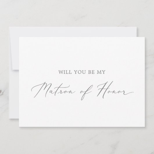 Delicate Silver Matron of Honor proposal Kaart (Voorkant)