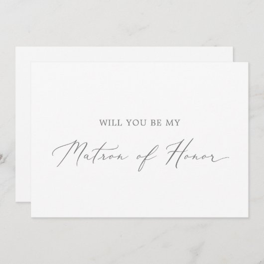 Delicate Silver Matron of Honor proposal Kaart (Voorkant / Achterkant)