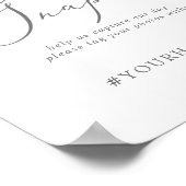 Delicate Silver Oh Snap Wedding Hashtag Sign Poster (Hoek)