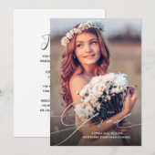 Delicate Silver Script 1-fotograafpartij Kaart (Voorkant / Achterkant)