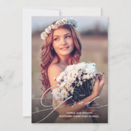 Delicate Silver Script 1-fotograafpartij Kaart