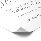 Delicate Silver Selfie-station Wedding Hashtag Poster (Hoek)