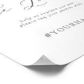 Delicate Silver Share The Love Wedding Hashtag Poster (Hoek)