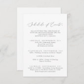 Delicate Silver Wedding Weekend Planning van Gebeu Informatiekaartje (Voorkant / Achterkant)