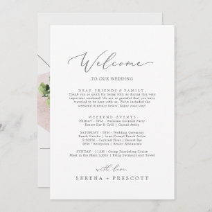 Delicate Silver Welcome Letter Itinerary & Map