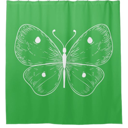 Delicate Sketch Butterfly Douchegordijn (Voorkant)