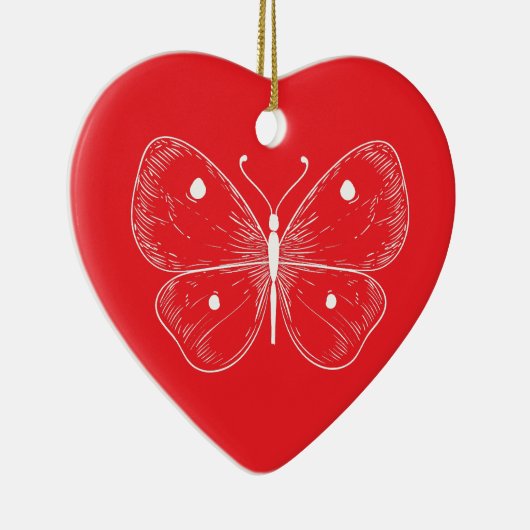 Delicate Sketch Butterfly Keramisch Ornament (Rechts)