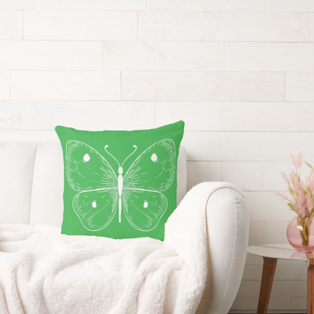 Delicate Sketch Butterfly Kussen (Bank)