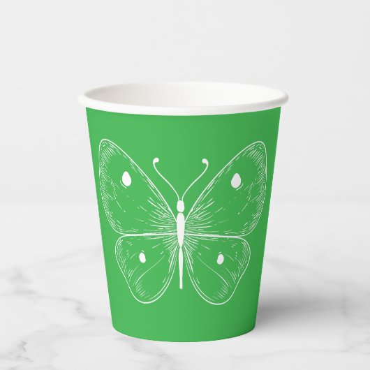 Delicate Sketch Butterfly Papieren Bekers (Voorkant)