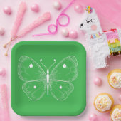 Delicate Sketch Butterfly Papieren Bordje (Feest)